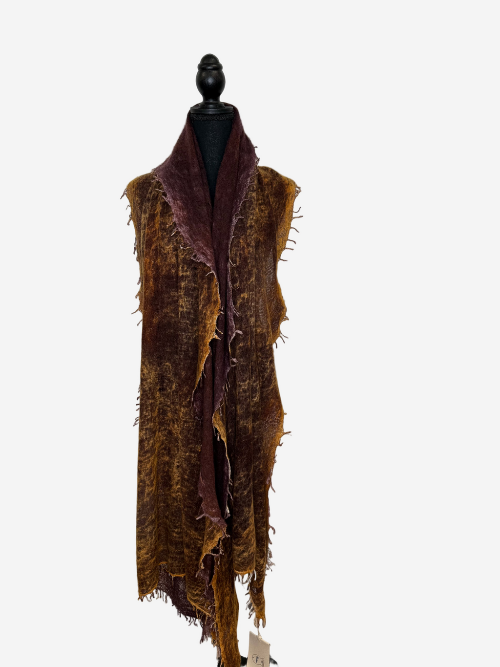 Fissore Bi-Color Cashmere Scarf in Rust/Burgundy