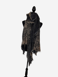 Fissore Bi-Color Cashmere Scarf in Sand/Black