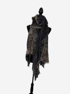 Fissore Bi-Color Cashmere Scarf in Sand/Black