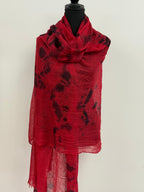 Featherweight Cashmere Shawl in Red/Black
