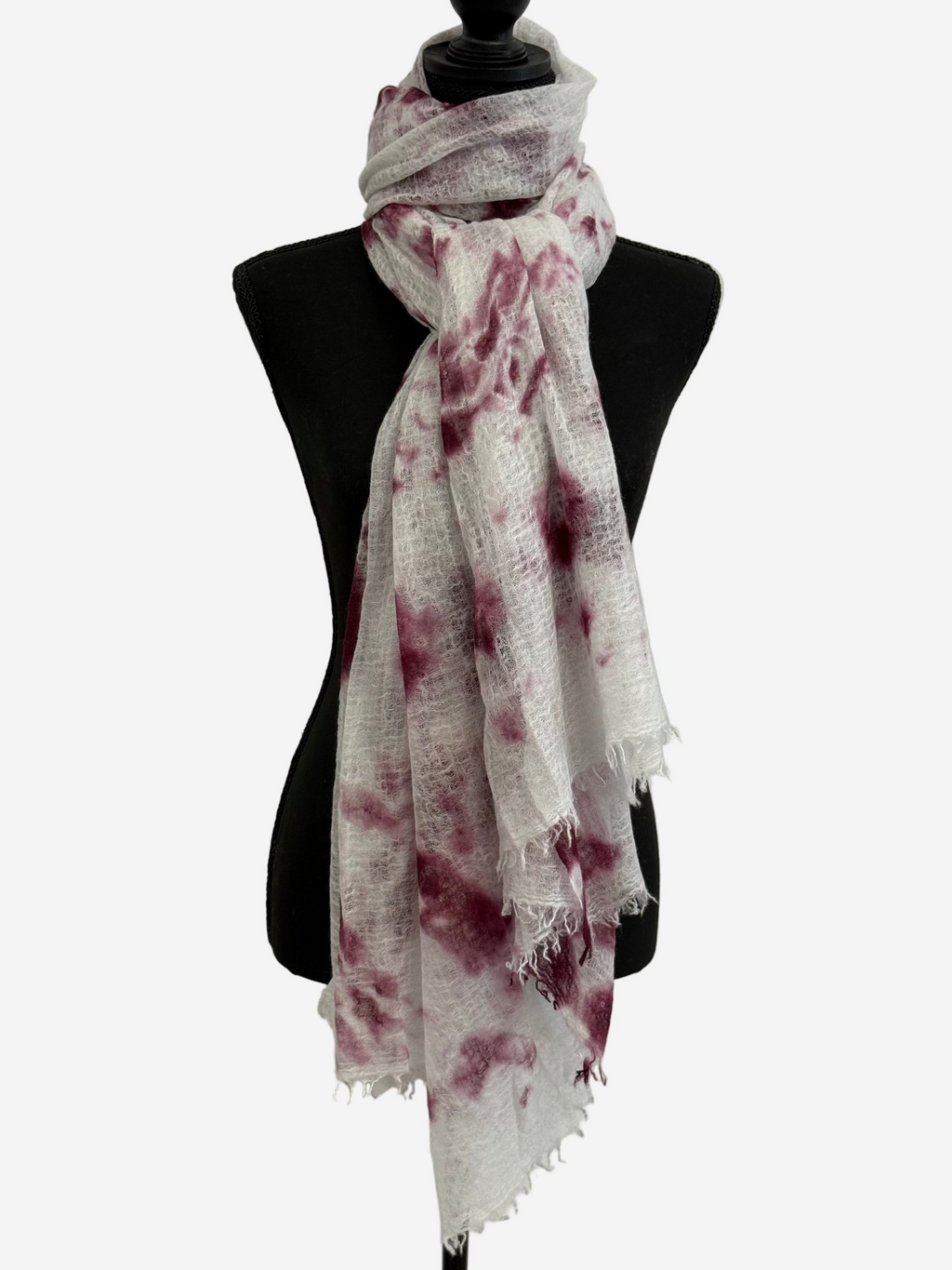 Featherweight Cashmere Shawl in Dark Purple/Light Grey