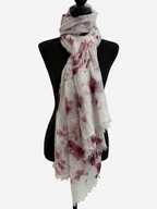 Featherweight Cashmere Shawl in Dark Purple/Light Grey