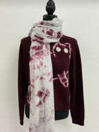 Featherweight Cashmere Shawl in Dark Purple/Light Grey