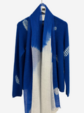Featherweight Cashmere Shawl in Royal Blue/Light Gray