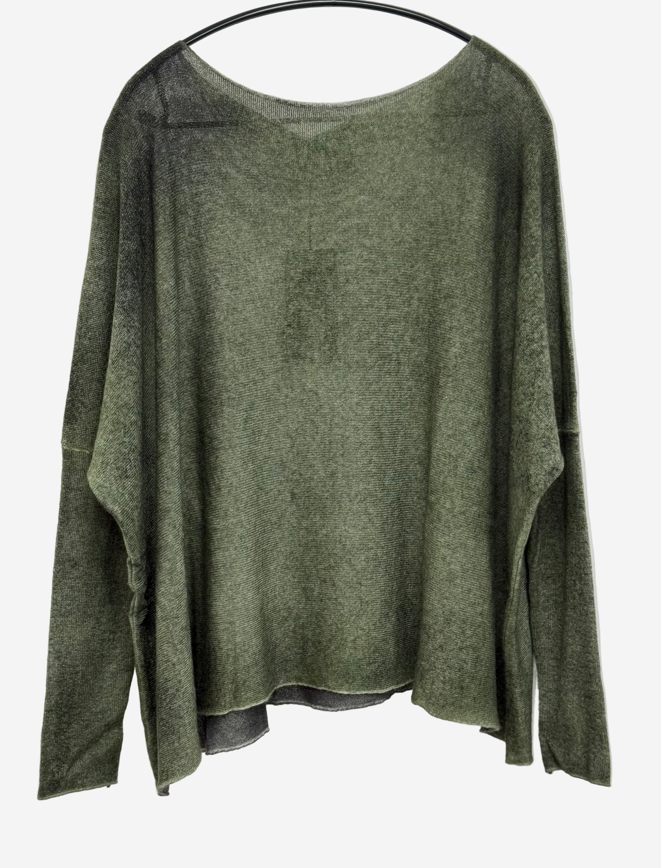 Avant Toi Hand Painted Light Cashmere Boat Neck Pullover in N/Brughiera