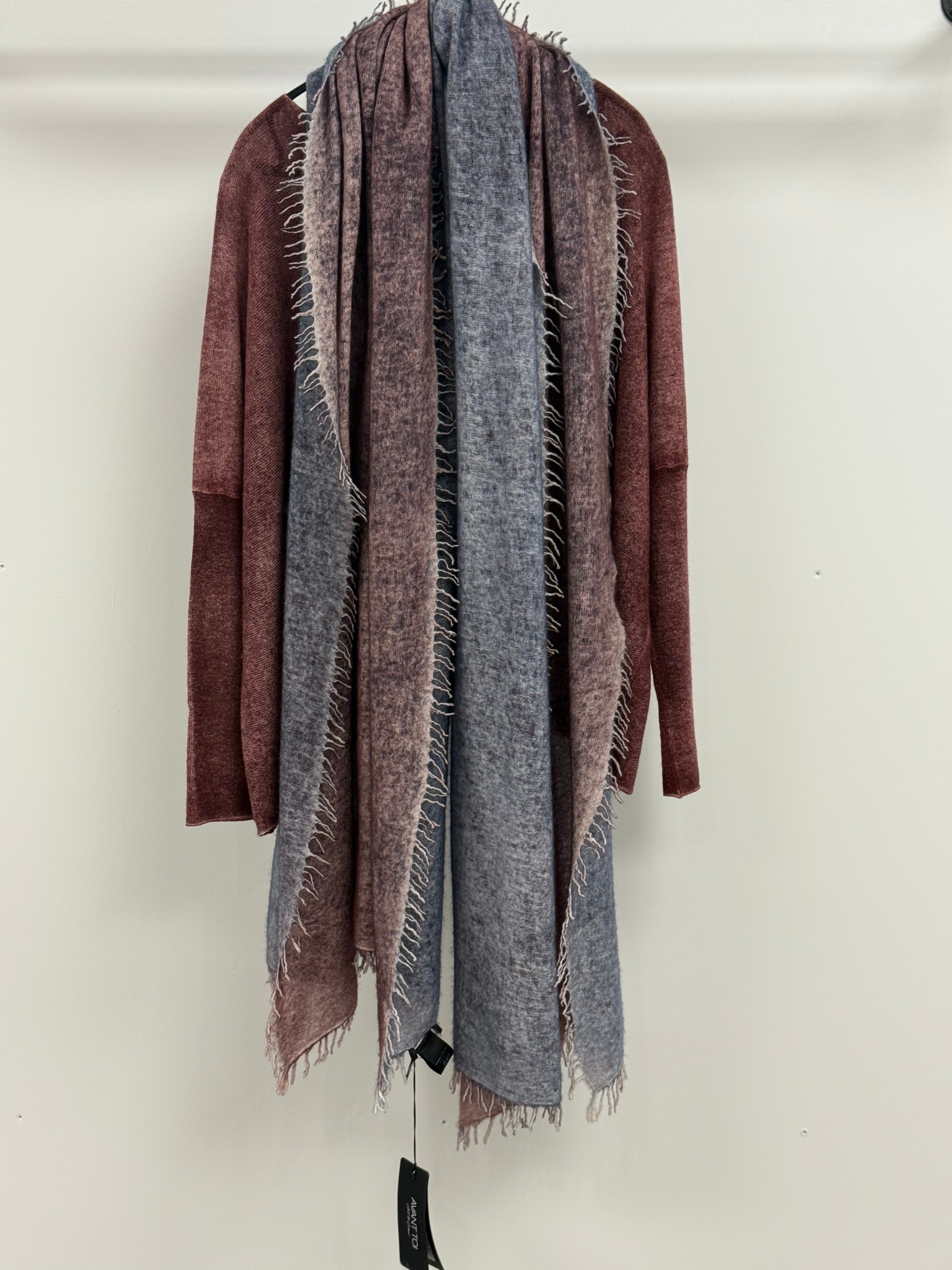 Avant Toi Hand Painted Light Cashmere Boat Neck Pullover in Agate