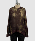 Avant Toi Hand-Painted and Laminated Pullover in Nero Bordeaux