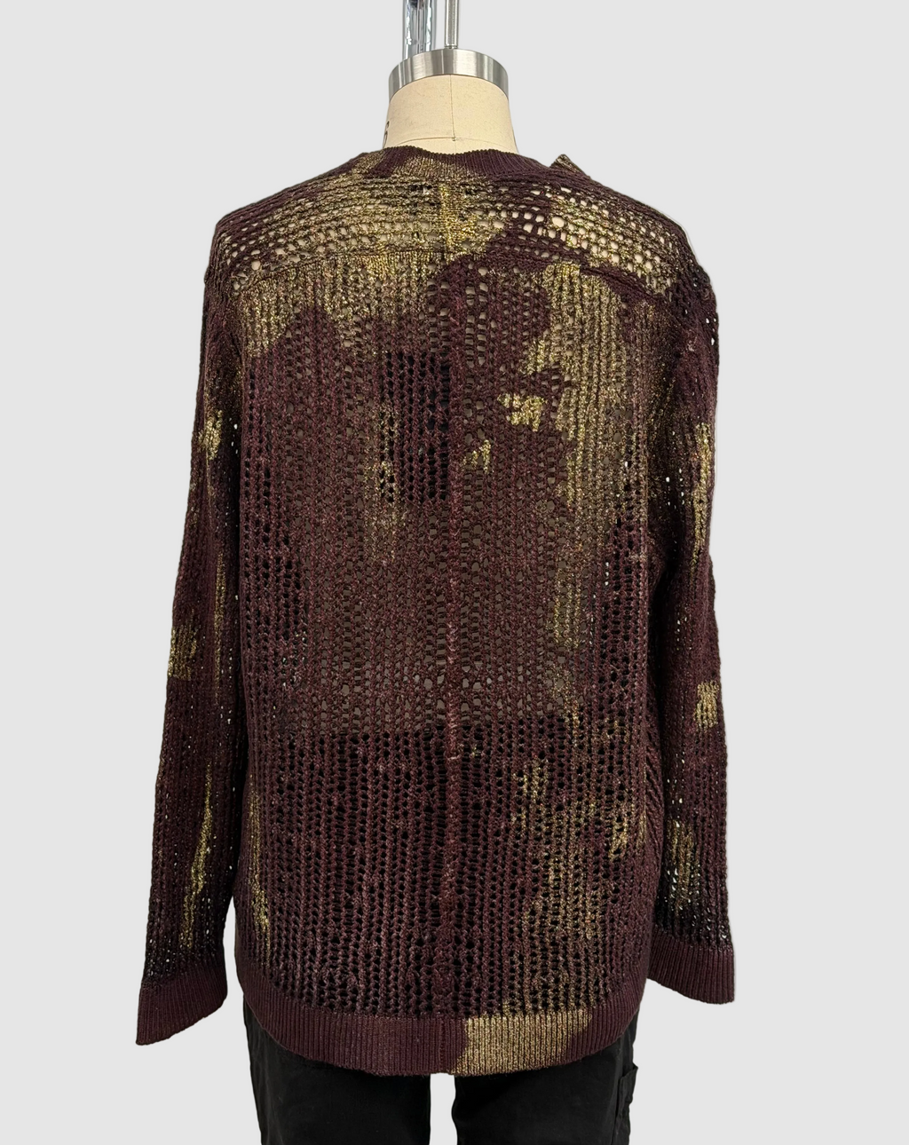 Avant Toi Hand-Painted and Laminated Pullover in Nero Bordeaux