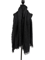 Elisa Black Cashmere Twead Shawl with Sequins