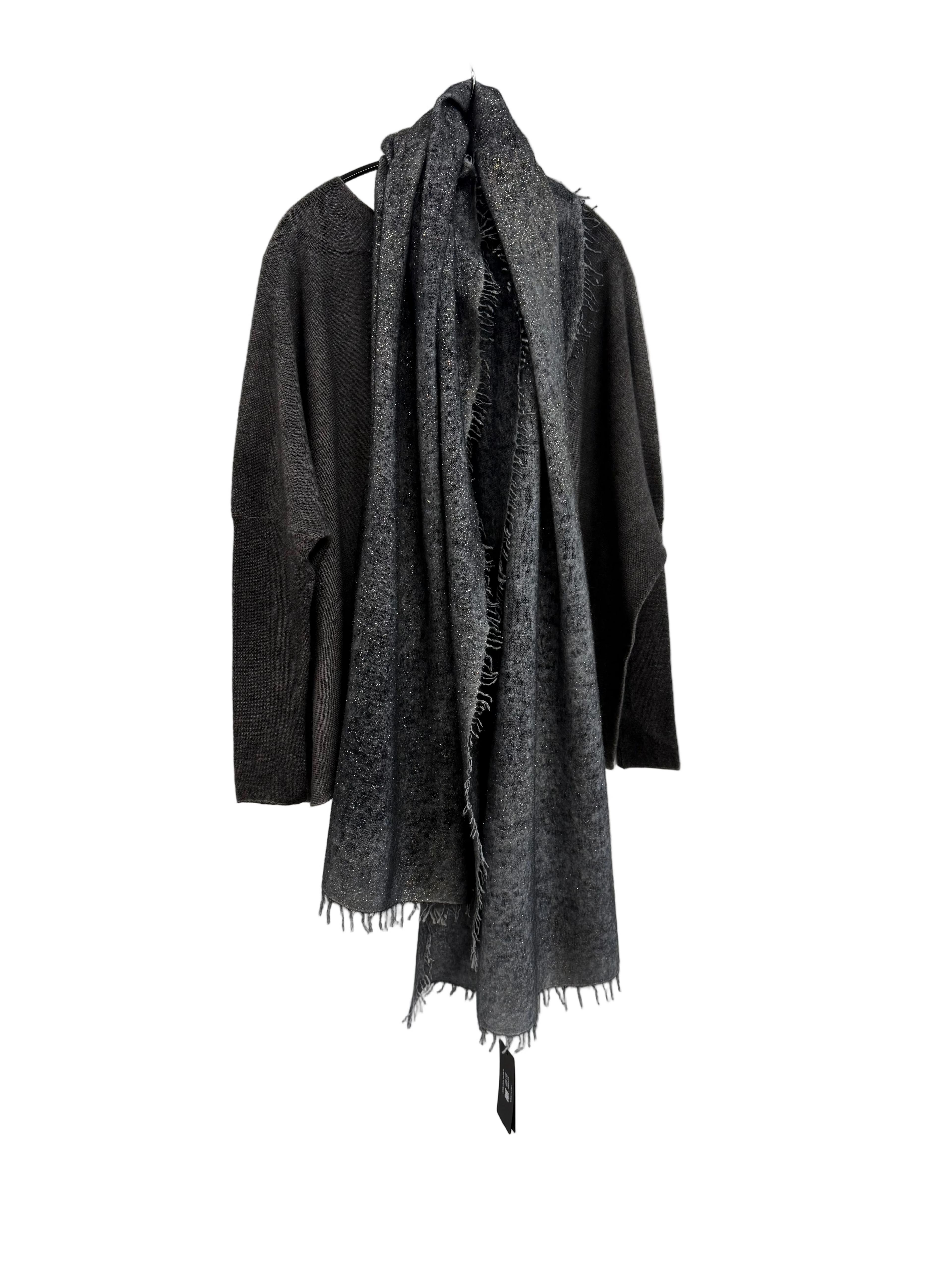 Avant Toi Hand Painted Light Cashmere Boat Neck Pullover in N/Carruba