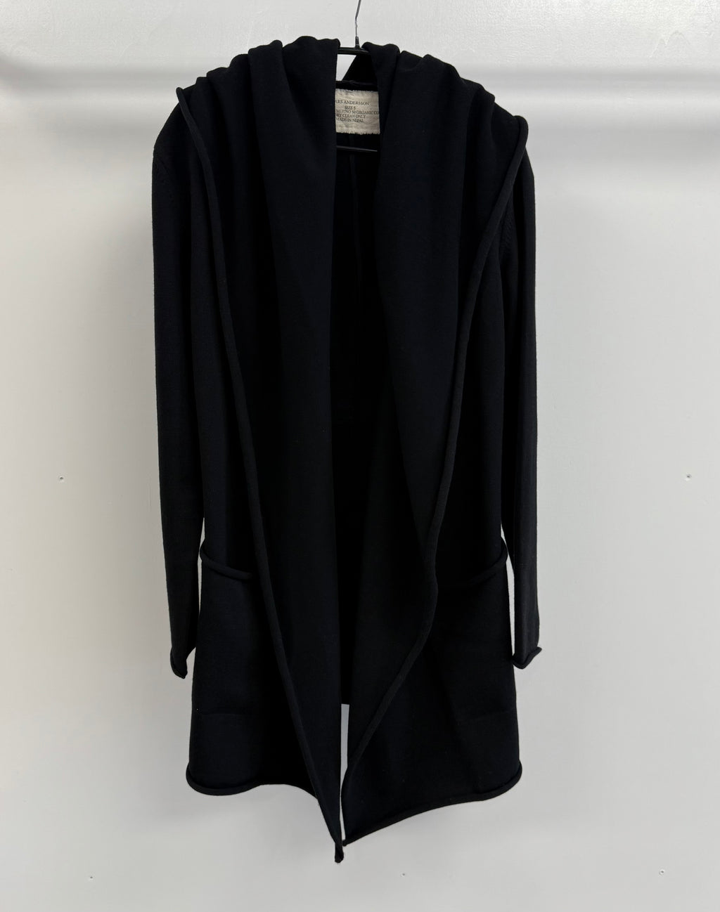 Lars Andersson Hooded Wrap Jacket in Black