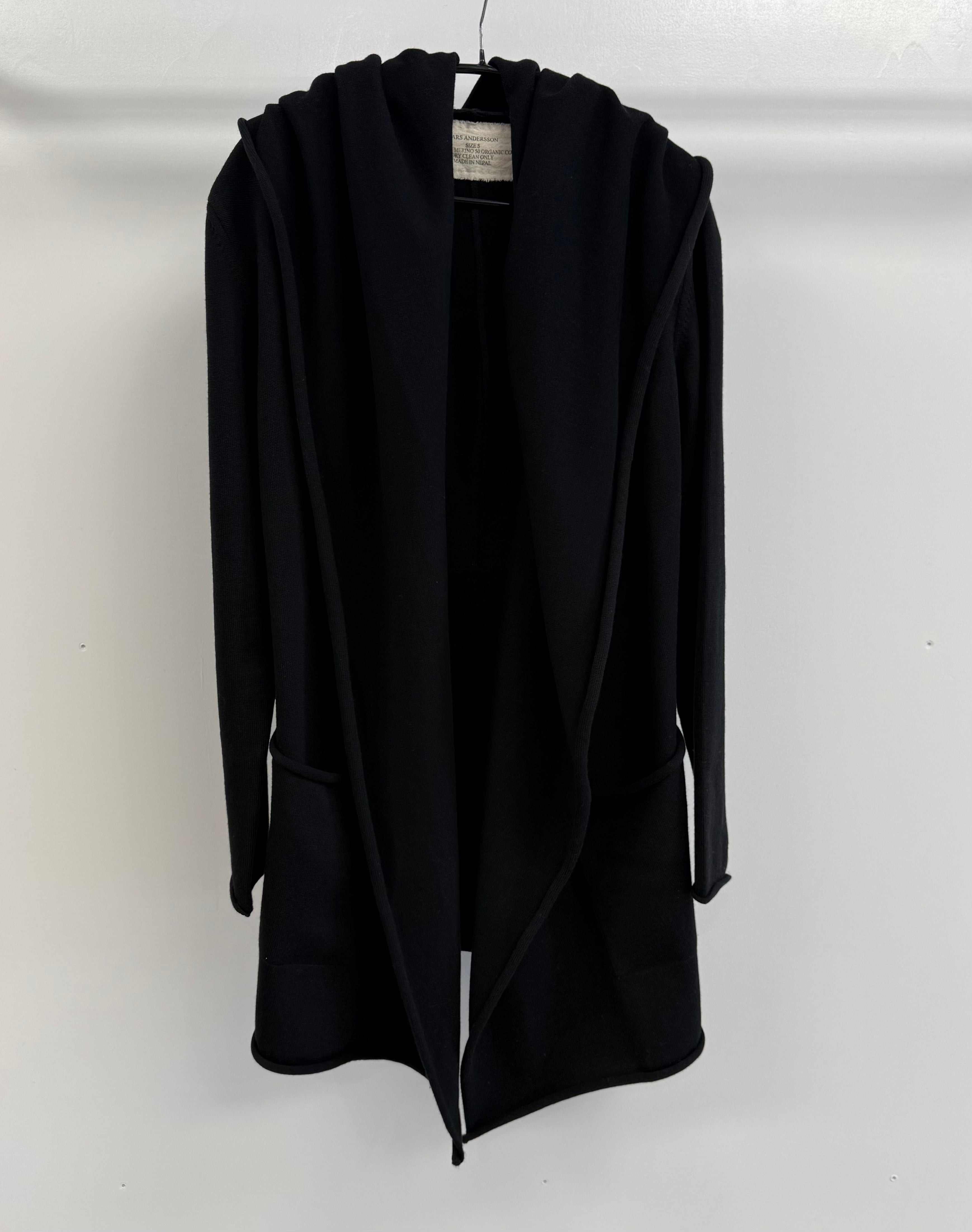 Lars Andersson Hooded Wrap Jacket in Black