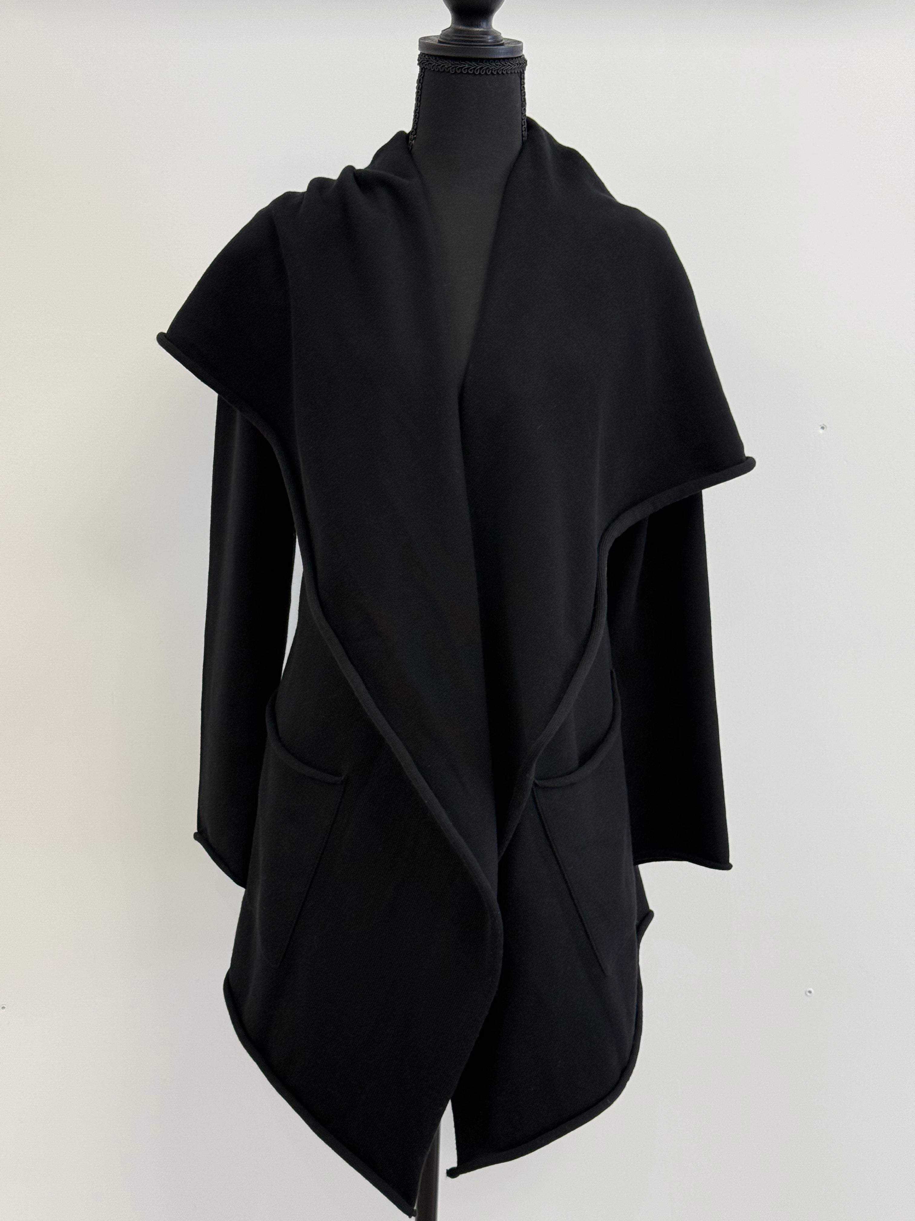 Lars Andersson Hooded Wrap Jacket in Black