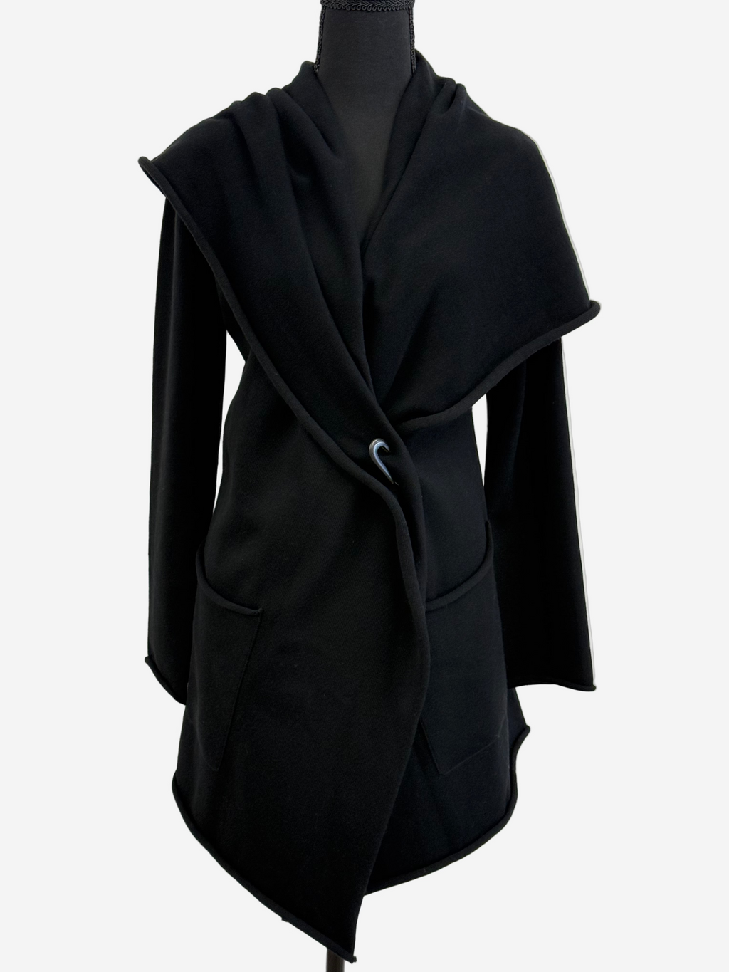 Lars Andersson Hooded Wrap Jacket in Black