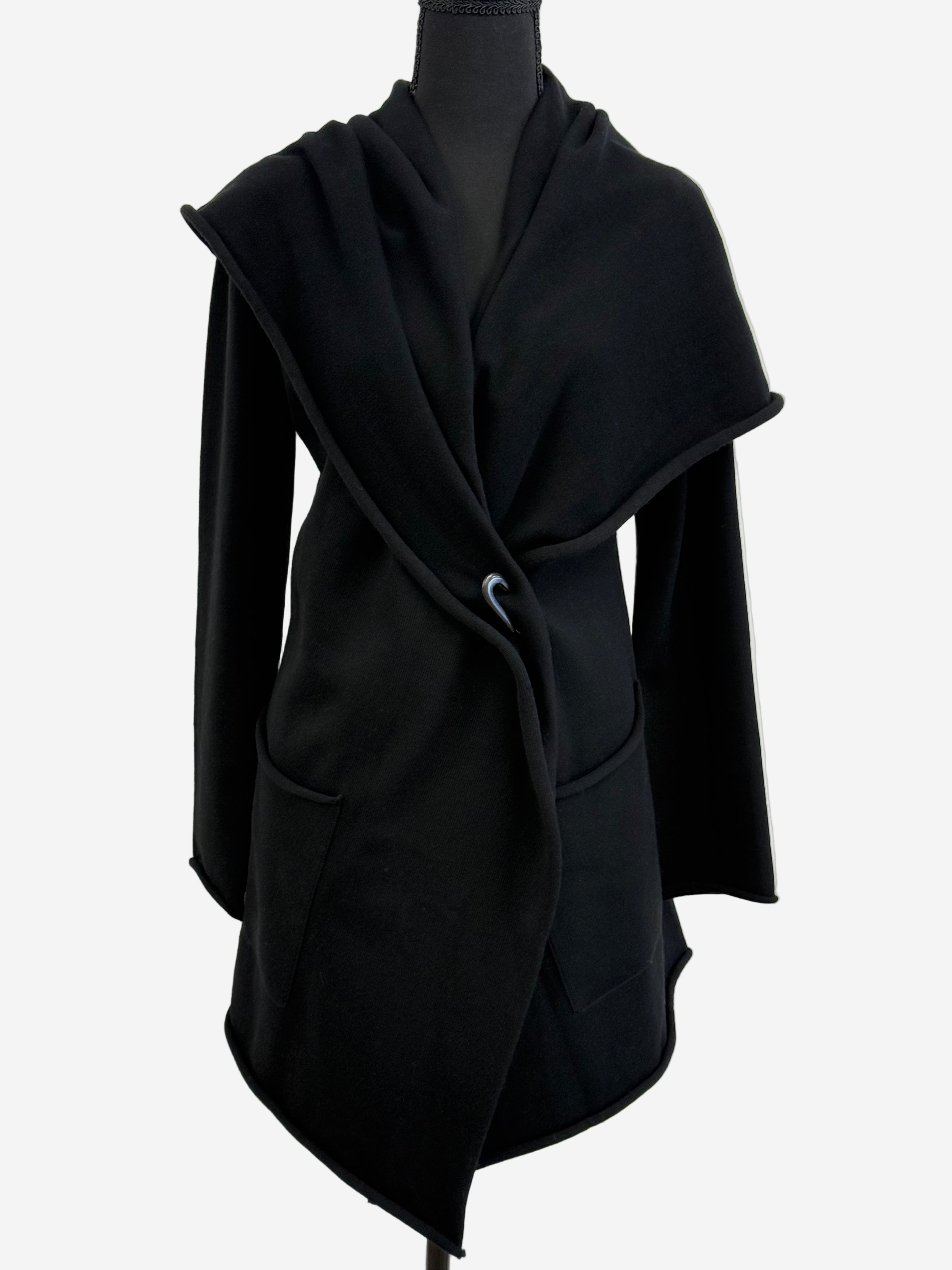 Lars Andersson Hooded Wrap Jacket in Black