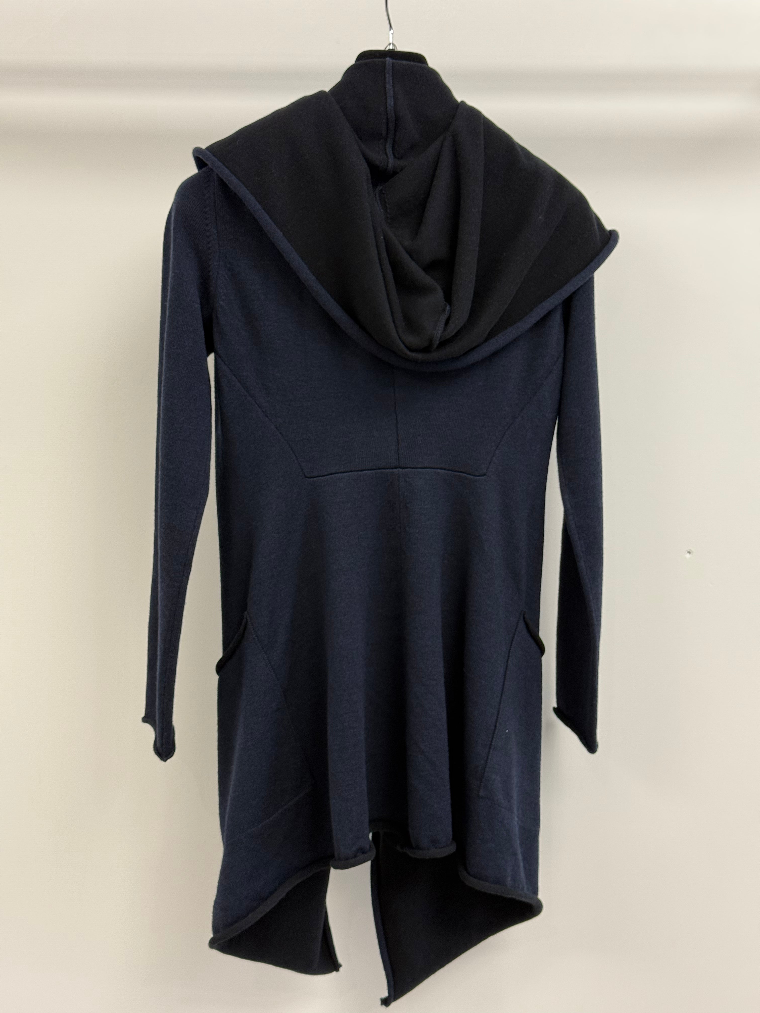 Lars Andersson Hooded Wrap Jacket in Navy/Black