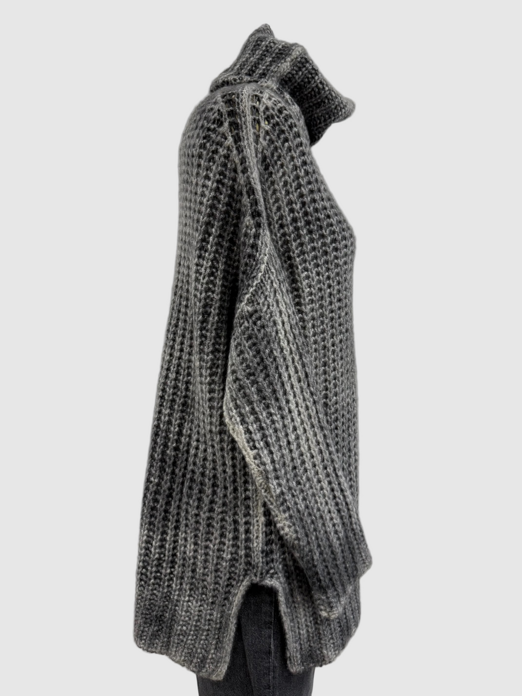 Avant Toi Cashmere Silk Hand Painted Corn Cob Stitch High Neck Pullover