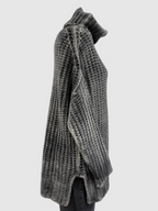 Avant Toi Cashmere Silk Hand Painted Corn Cob Stitch High Neck Pullover