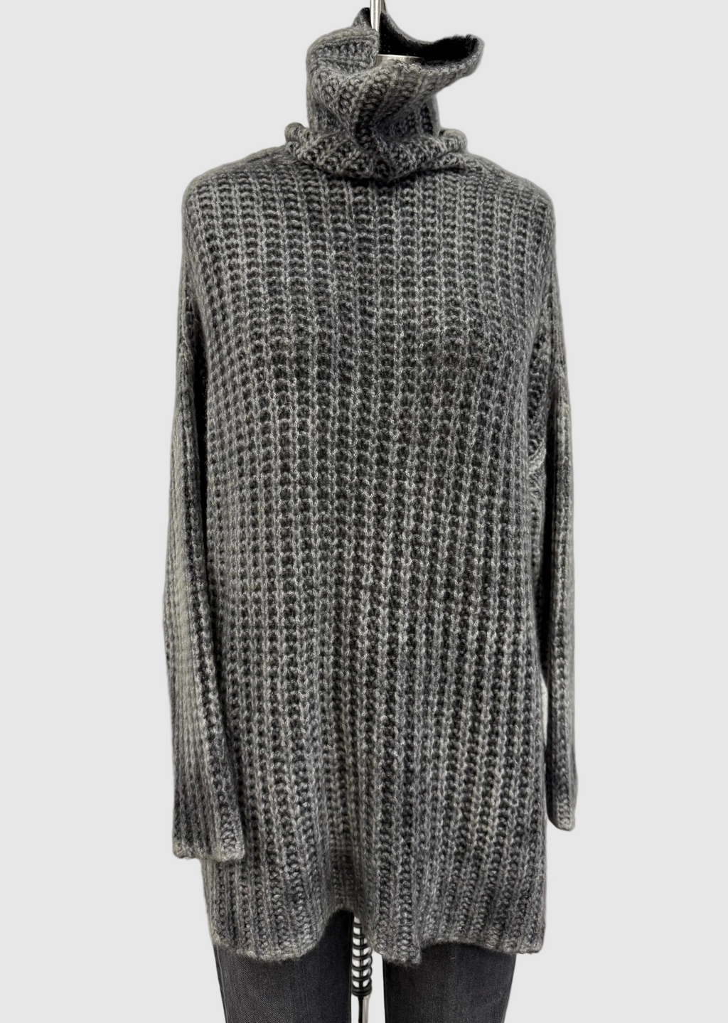 Avant Toi Cashmere Silk Hand Painted Corn Cob Stitch High Neck Pullover