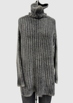 Avant Toi Cashmere Silk Hand Painted Corn Cob Stitch High Neck Pullover