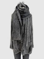 Avant Toi Cashmere Silk Hand Painted Corn Cob Stitch High Neck Pullover