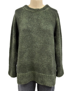 Avant Toi Side Slit Pullover Cashmere Blend Sweater in N/Brughiera
