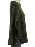 Avant Toi Side Slit Pullover Cashmere Blend Sweater in N/Brughiera