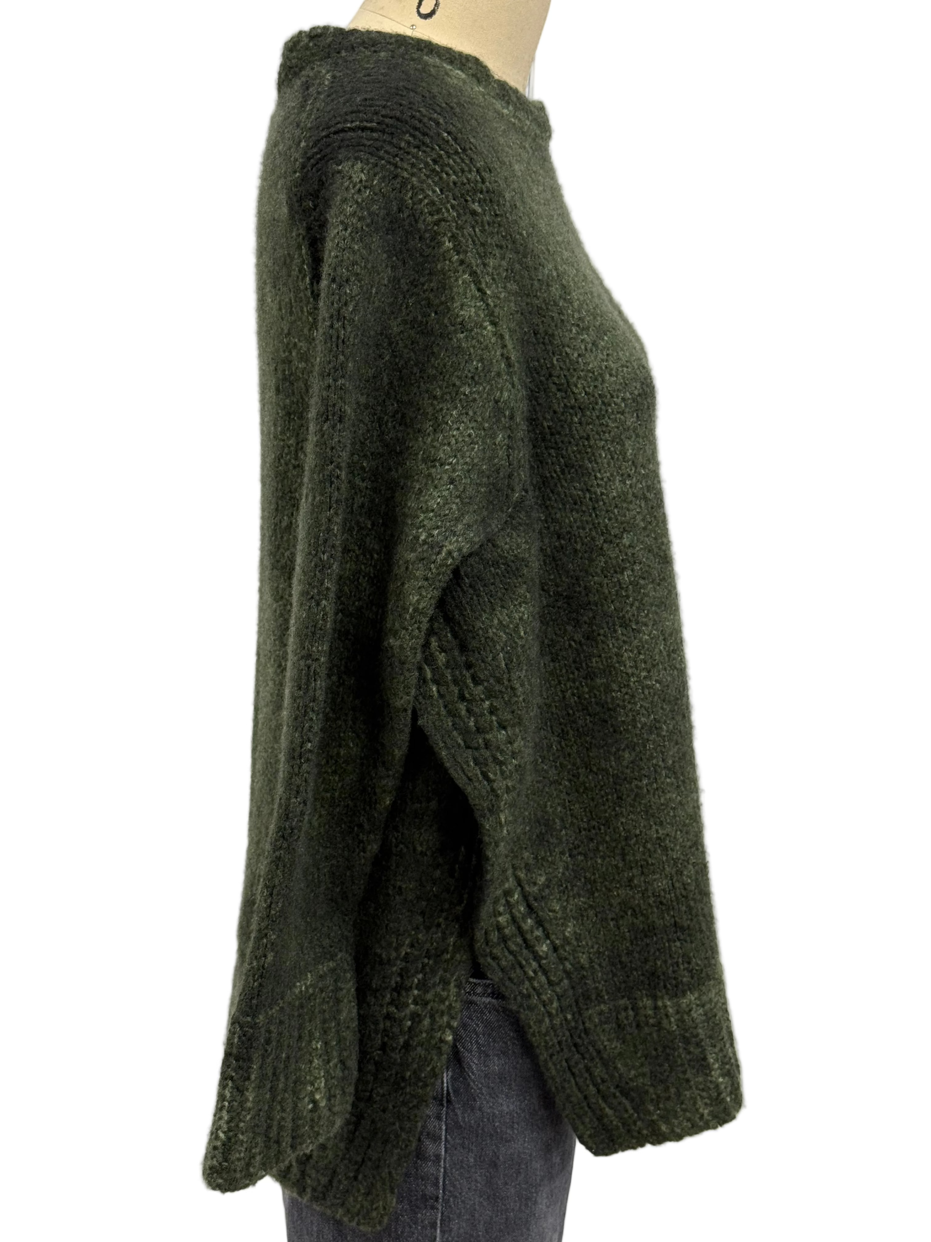 Avant Toi Side Slit Pullover Cashmere Blend Sweater in N/Brughiera