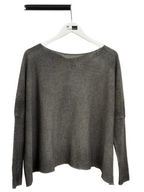 Avant Toi Hand Painted Light Cashmere Boat Neck Pullover in N/Carruba