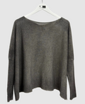 Avant Toi Hand Painted Light Cashmere Boat Neck Pullover in Husky