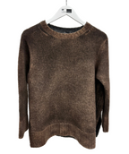 Avant Toi Side Slit Pullover Cashmere Blend Sweater in N/Antilope