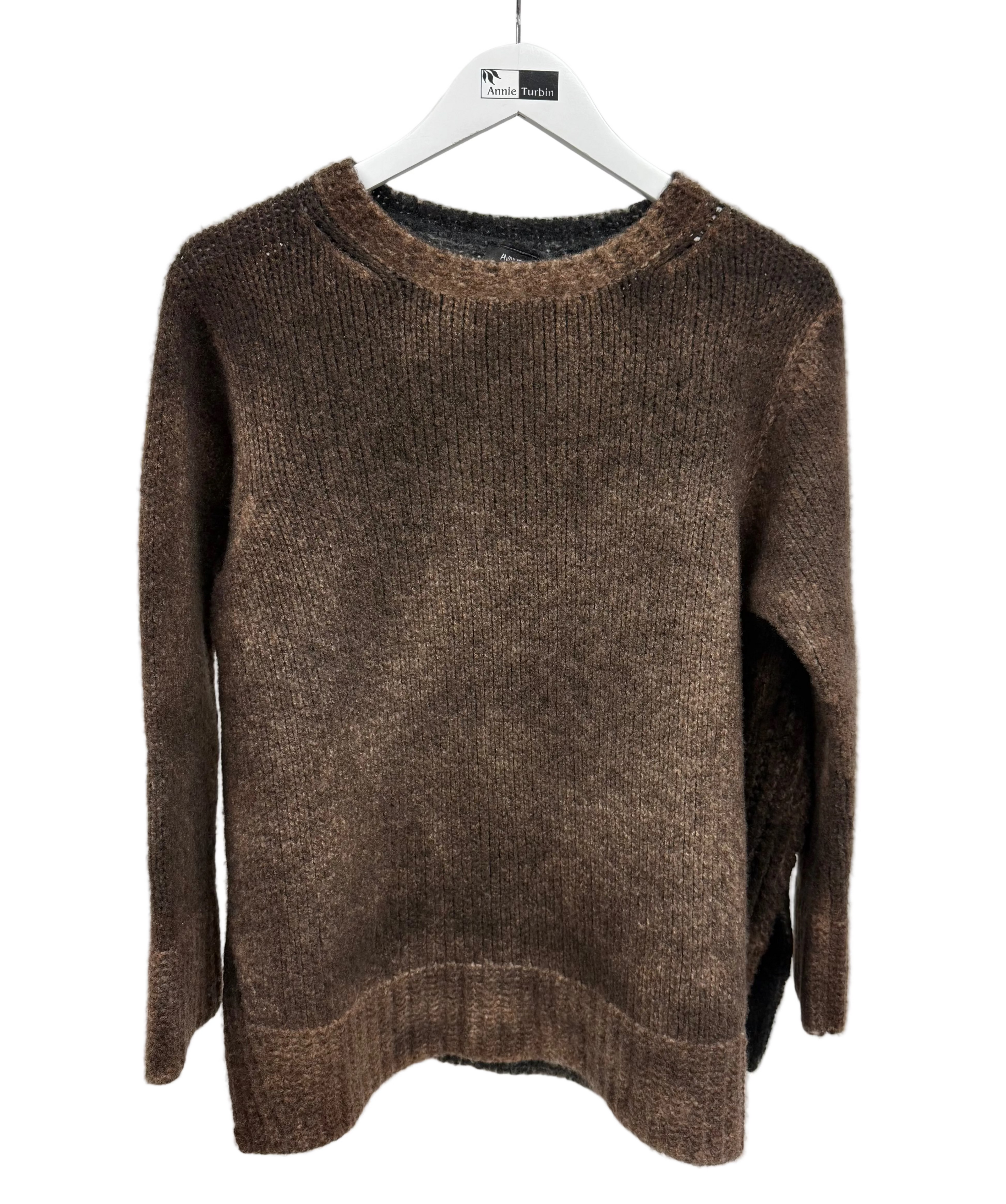Avant Toi Side Slit Pullover Cashmere Blend Sweater in N/Antilope