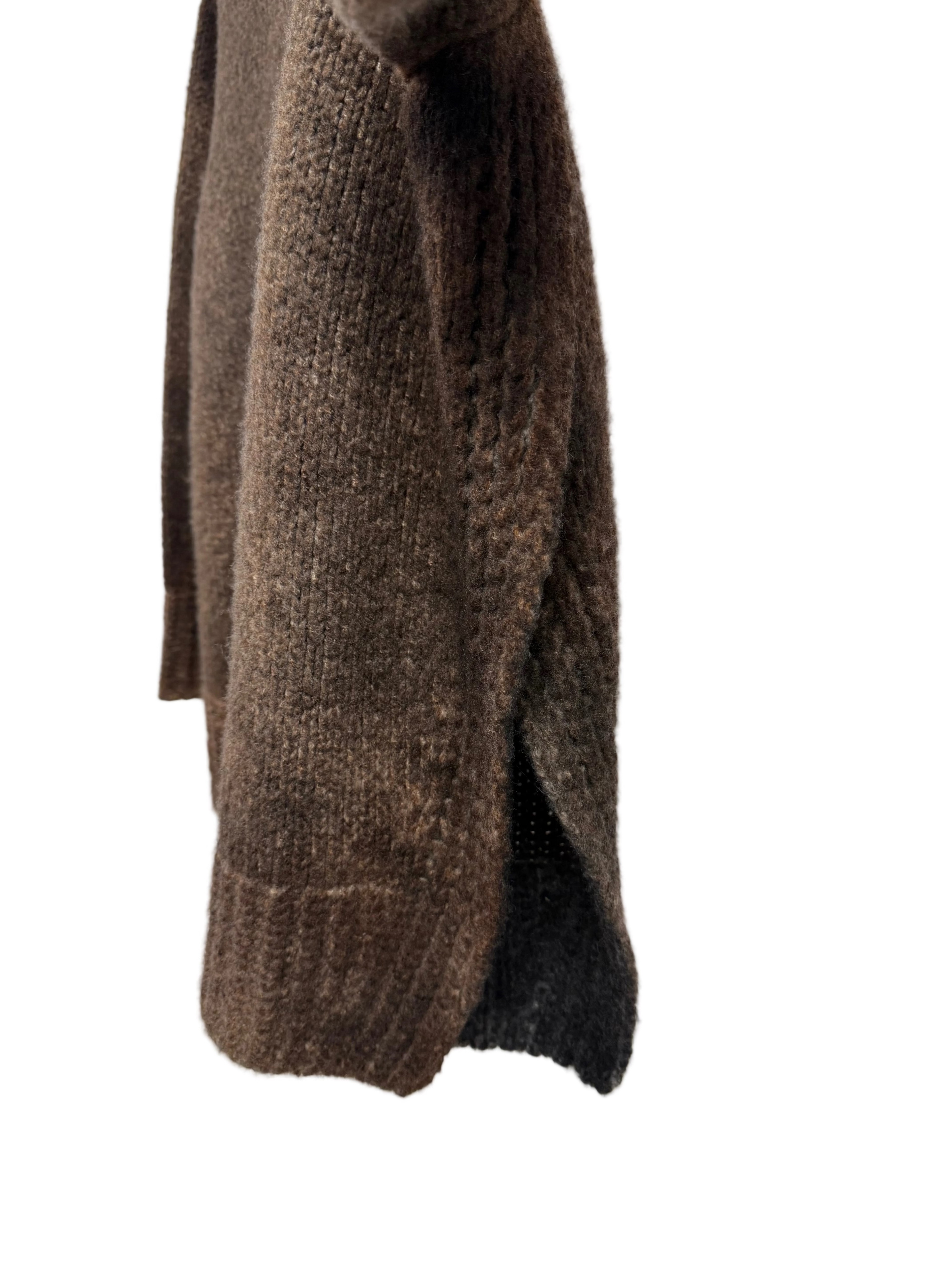 Avant Toi Side Slit Pullover Cashmere Blend Sweater in N/Antilope