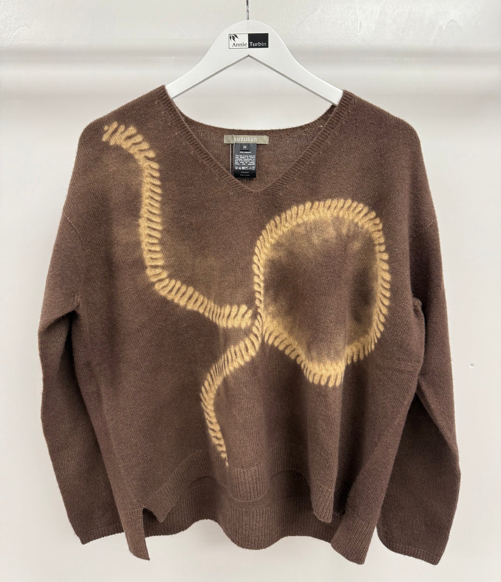 Susuzan Cashmere Seamless V-Neck Rectangle Sweater