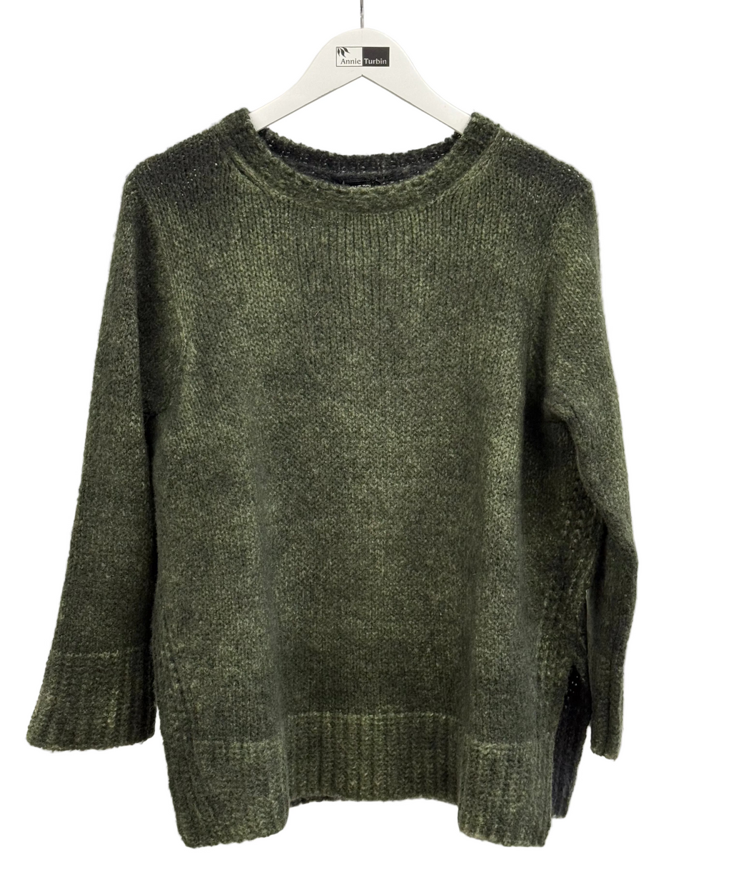 Avant Toi Side Slit Pullover Cashmere Blend Sweater in N/Brughiera