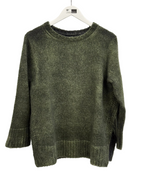 Avant Toi Side Slit Pullover Cashmere Blend Sweater in N/Brughiera