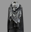 Avant Toi Quadrello Silk Iconic Graphic Laminated Shawl in Husky