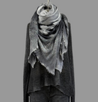Avant Toi Quadrello Silk Iconic Graphic Laminated Shawl in Husky