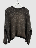 Merino Wool & Cashmere N/Moro Laminated Pullover with Studs