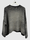 Merino Wool & Cashmere Husky Laminated Pullover with Studs