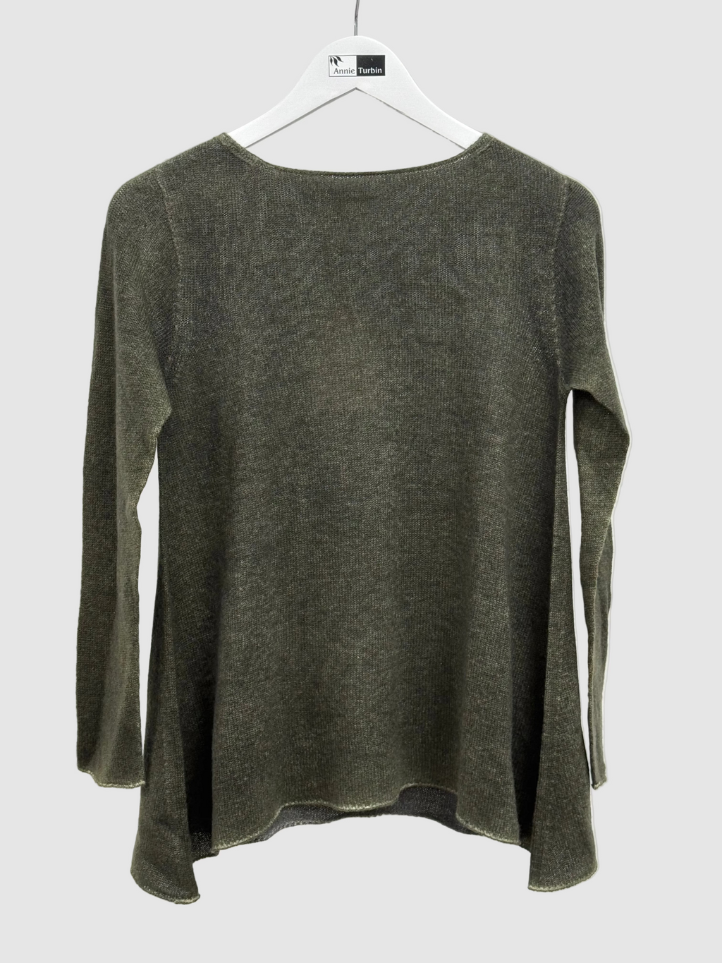 Fissore Bruco 12 Lightweight Cashmere Pullover Sweater in Olive