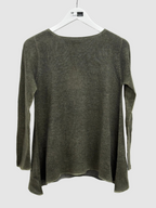 Fissore Bruco 12 Lightweight Cashmere Pullover Sweater in Olive