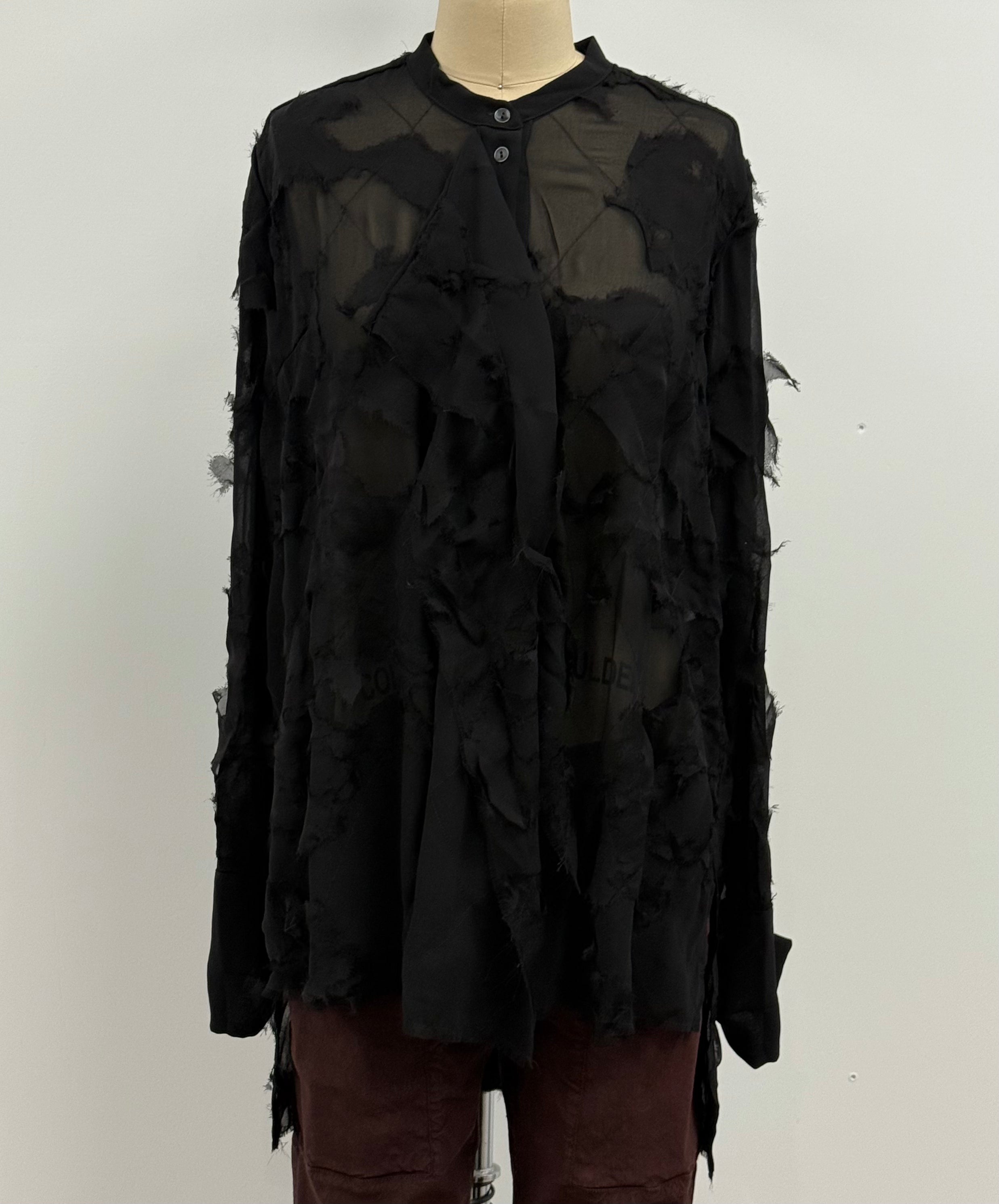 Masnada Camicia Silk Shirt in Black