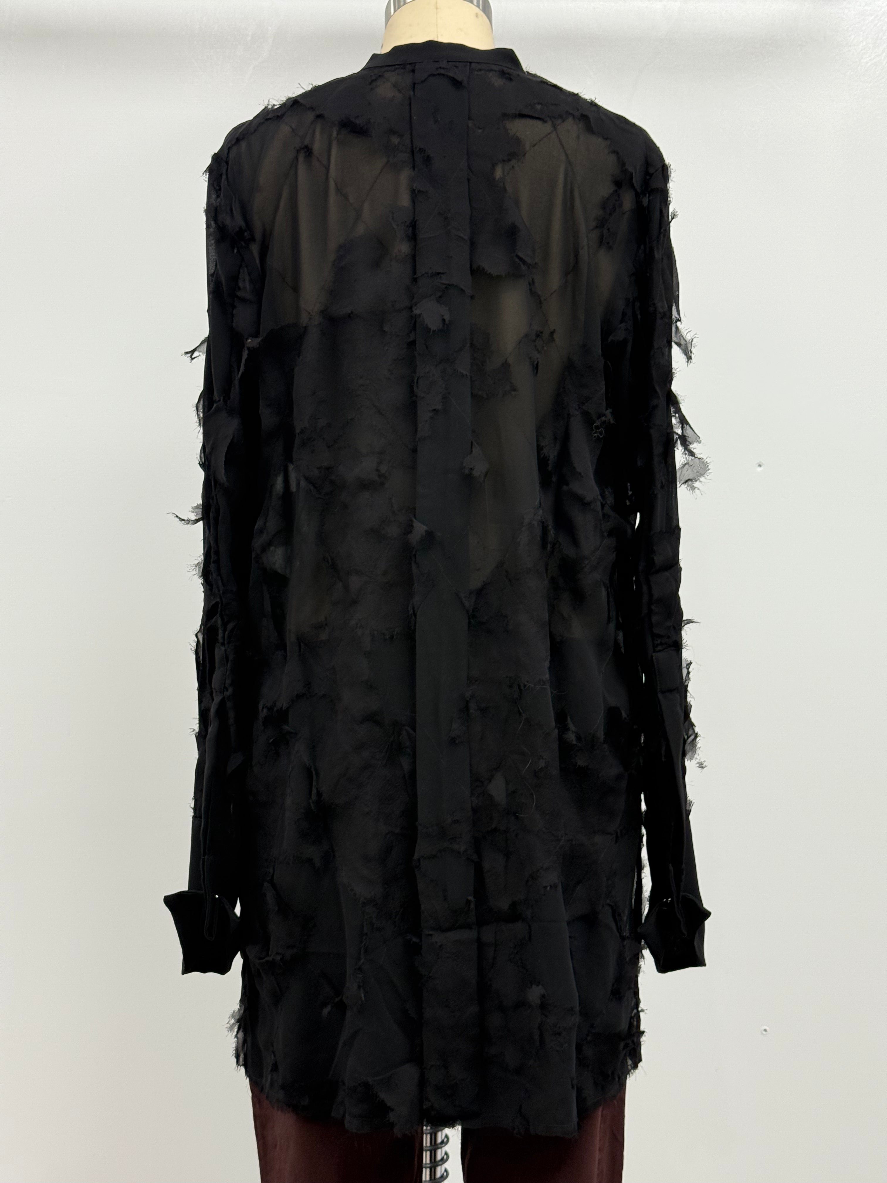 Masnada Camicia Silk Shirt in Black