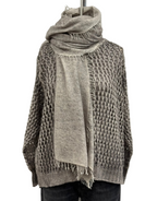 Avant Toi Hand-Painted Cashmere Scarf in Ash