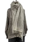 Avant Toi Hand-Painted Cashmere Scarf in Ash