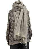 Avant Toi Hand-Painted Cashmere Scarf in Ash