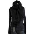 Elisa Black Cashmere Tweed Shawl with Sequins