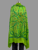 Avant Toi One of a Kind Quadrello Foulard Shawl in Lime