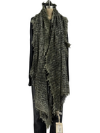 Fissore Bi-Color Cashmere Scarf in Olive/Charcoal